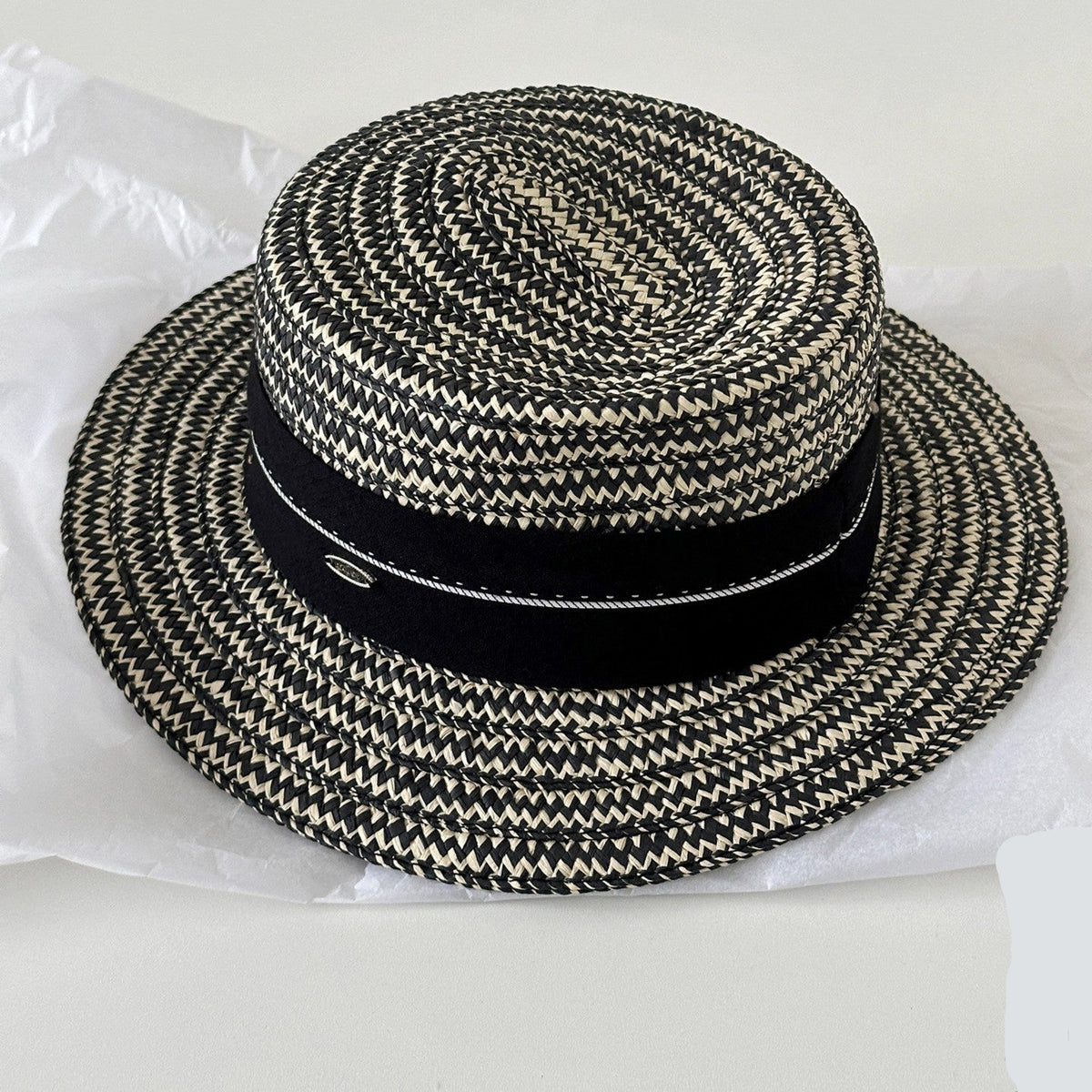 Women's Woven Straw Boater Sun Hat - image 8