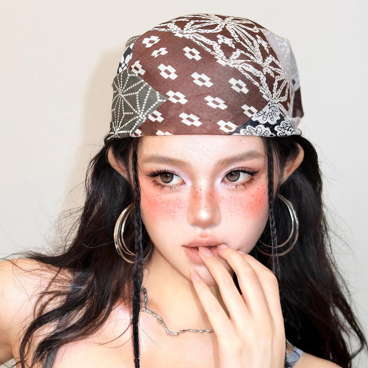 Women's Vintage Patchwork Bandana Headscarf - image 6
