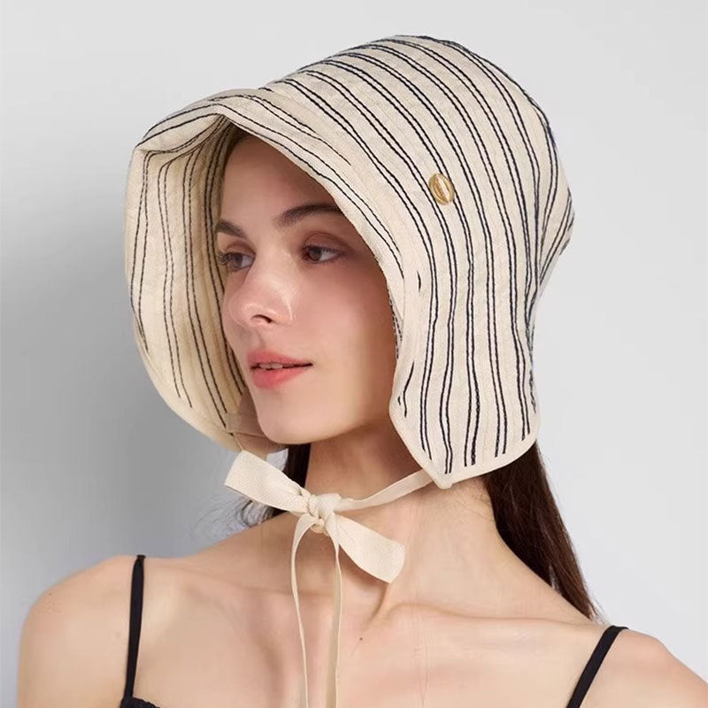 Women's Vintage Striped Bonnet Hat - image 2