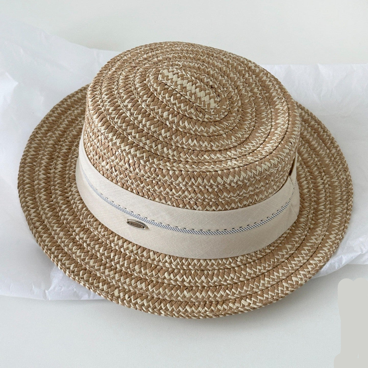 Women's Woven Straw Boater Sun Hat - image 7