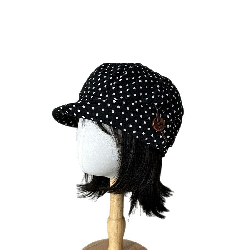 Women's Vintage Polka Dot Newsboy Cap - image 2