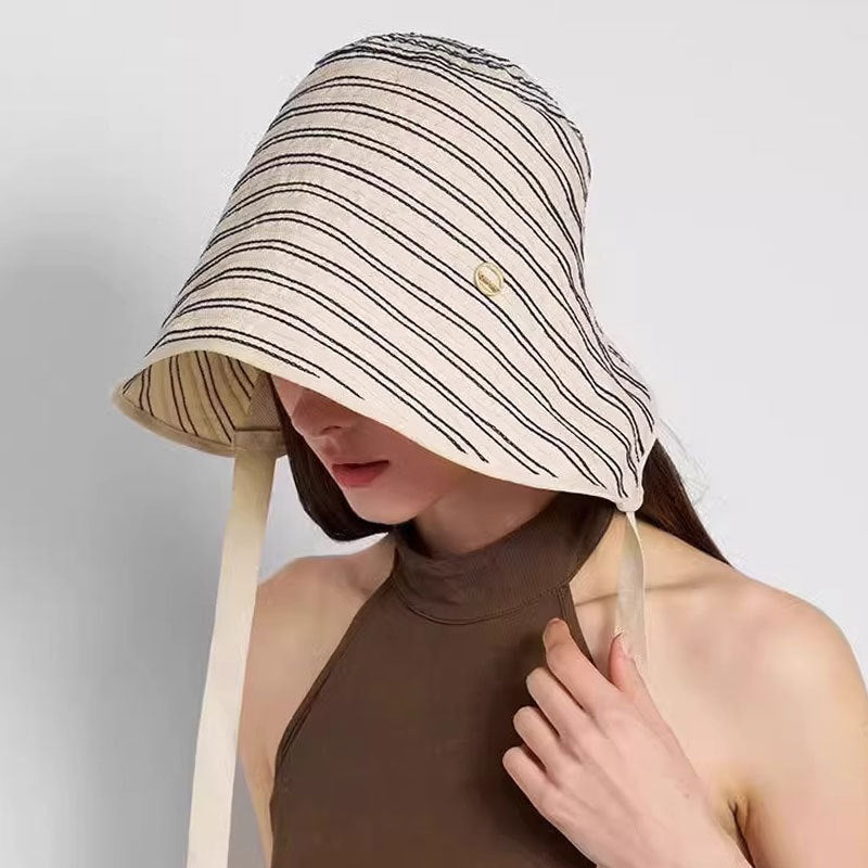 Women's Vintage Striped Bonnet Hat - image 3