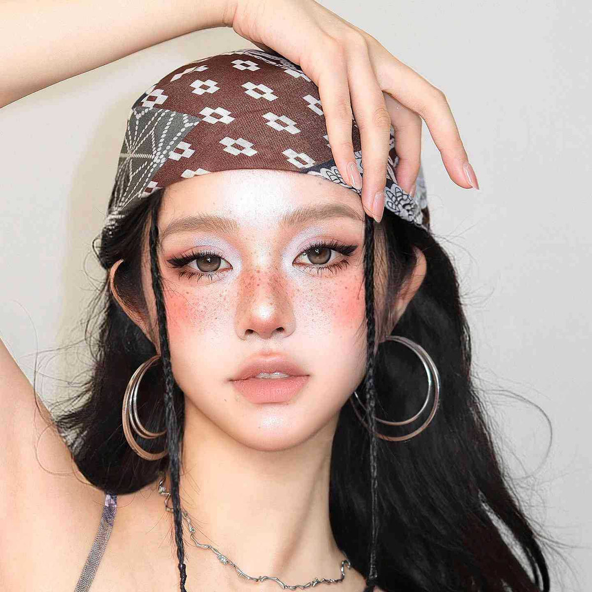 Women's Vintage Patchwork Bandana Headscarf - image 4