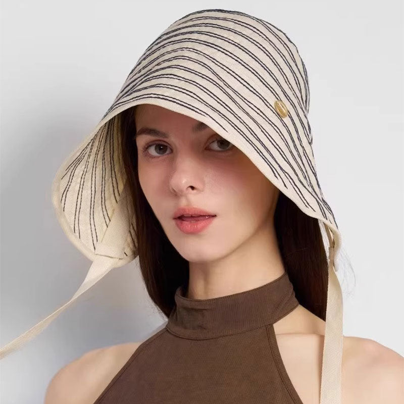 Women's Vintage Striped Bonnet Hat - image 5