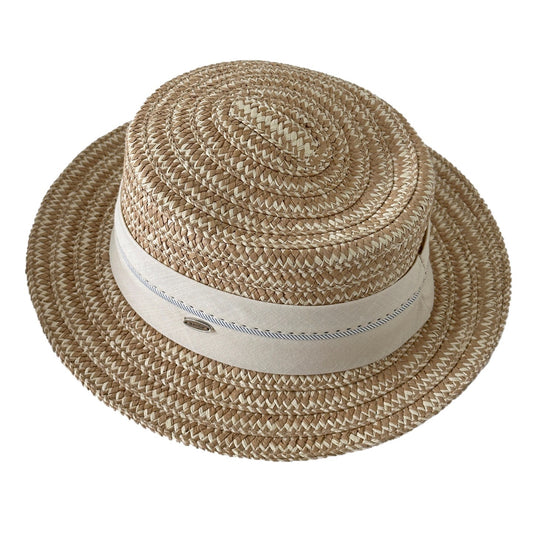Women's Woven Straw Boater Sun Hat - image 1