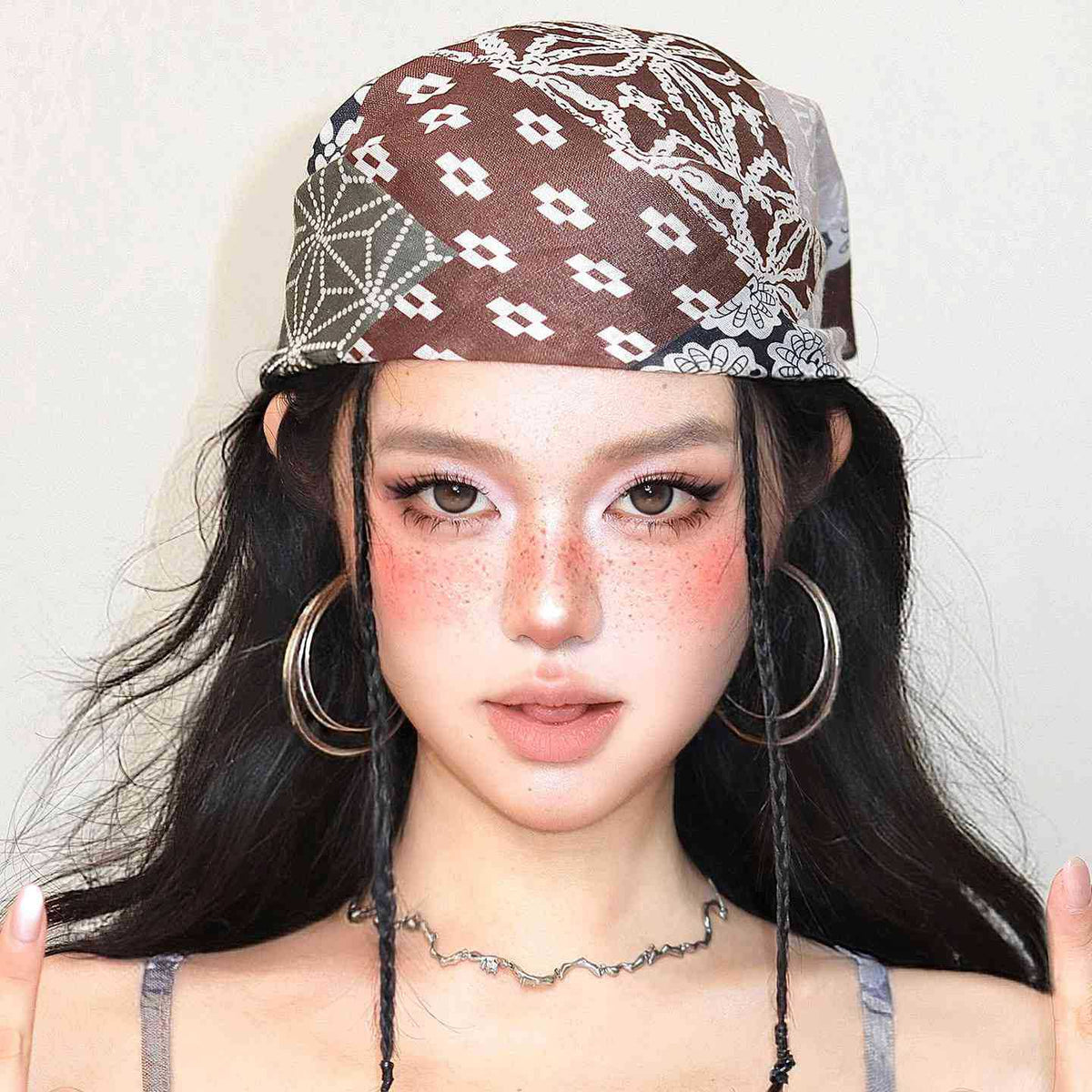 Women's Vintage Patchwork Bandana Headscarf - image 3