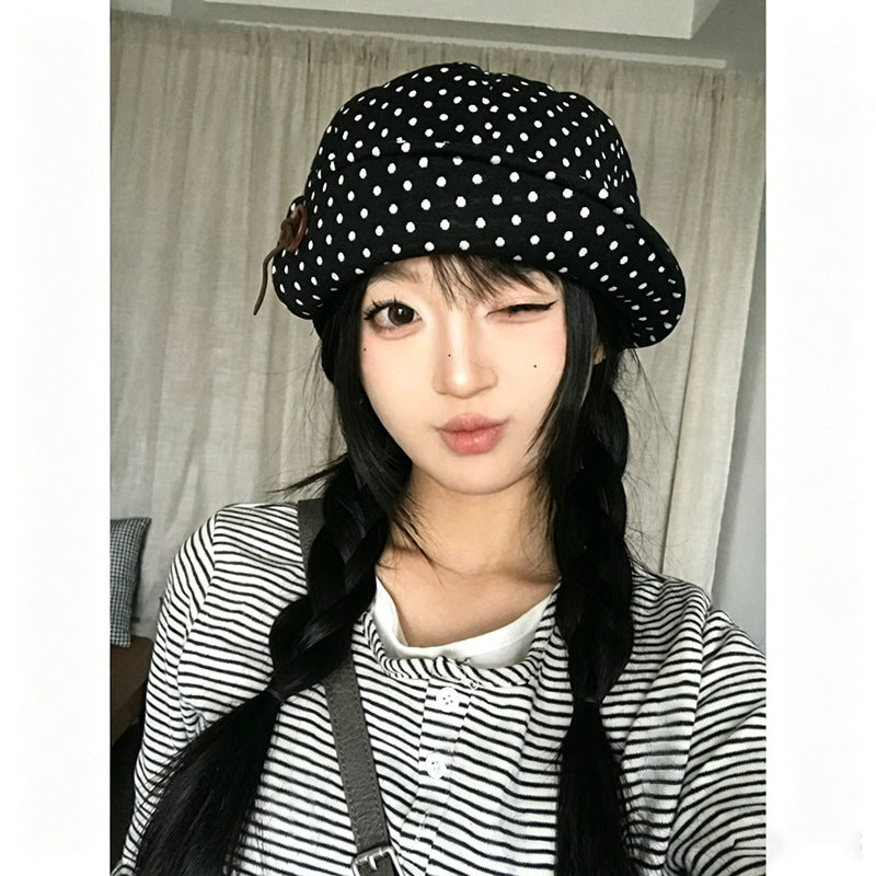 Women's Vintage Polka Dot Newsboy Cap - image 5