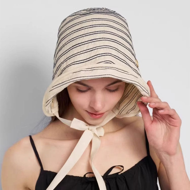 Women's Vintage Striped Bonnet Hat - image 4